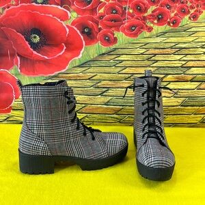 Unilady plaid ankle boots